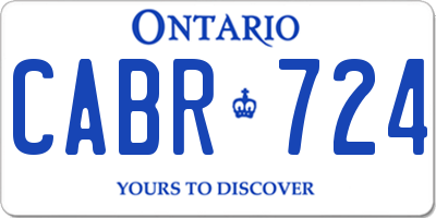 ON license plate CABR724