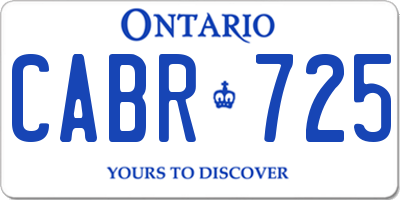 ON license plate CABR725