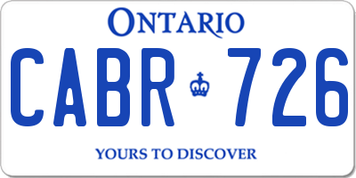 ON license plate CABR726