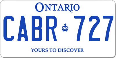 ON license plate CABR727