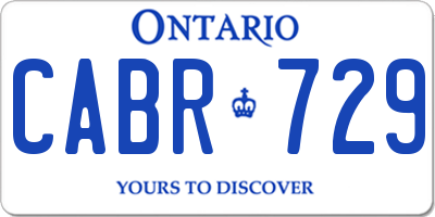 ON license plate CABR729