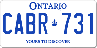 ON license plate CABR731