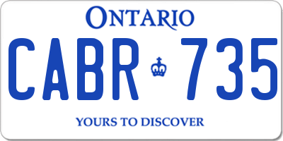 ON license plate CABR735