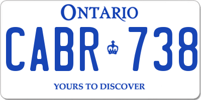 ON license plate CABR738