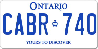 ON license plate CABR740