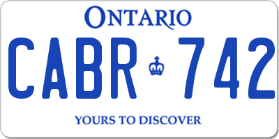 ON license plate CABR742