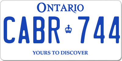 ON license plate CABR744