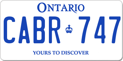 ON license plate CABR747