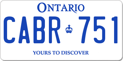 ON license plate CABR751