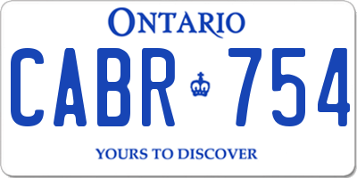 ON license plate CABR754