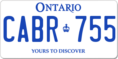 ON license plate CABR755