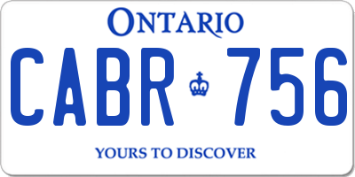 ON license plate CABR756