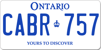 ON license plate CABR757