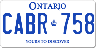 ON license plate CABR758