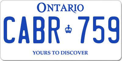 ON license plate CABR759