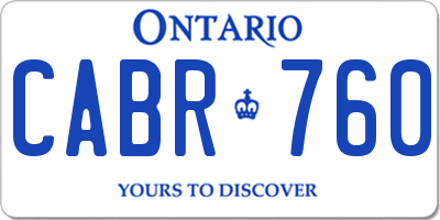 ON license plate CABR760