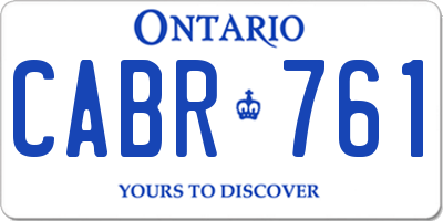 ON license plate CABR761