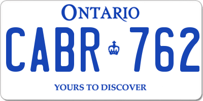 ON license plate CABR762