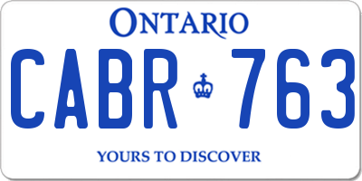 ON license plate CABR763