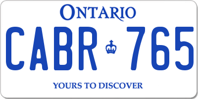 ON license plate CABR765