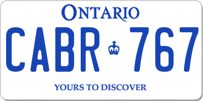 ON license plate CABR767