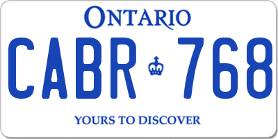 ON license plate CABR768