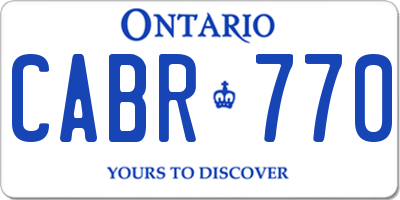 ON license plate CABR770