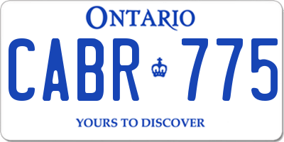 ON license plate CABR775