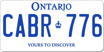 ON license plate CABR776