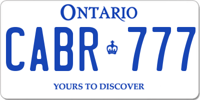 ON license plate CABR777