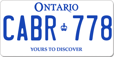 ON license plate CABR778