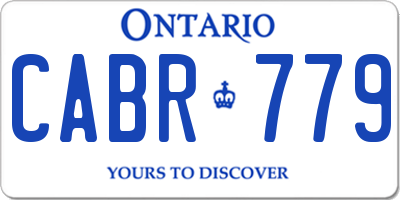 ON license plate CABR779