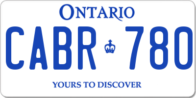 ON license plate CABR780