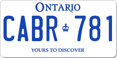 ON license plate CABR781