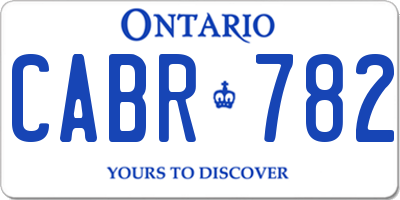 ON license plate CABR782