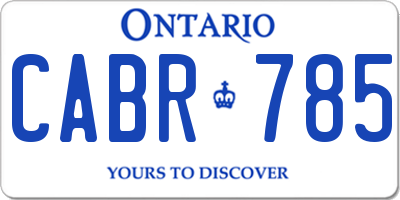 ON license plate CABR785