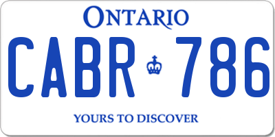 ON license plate CABR786