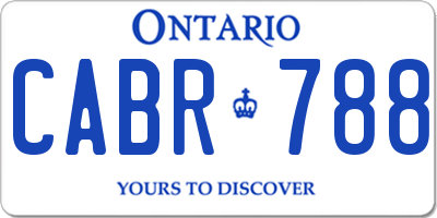 ON license plate CABR788