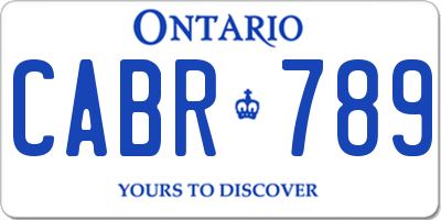 ON license plate CABR789