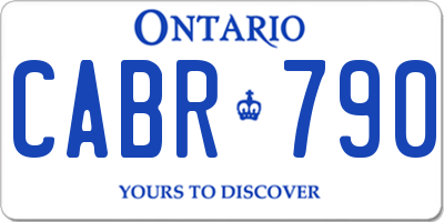 ON license plate CABR790