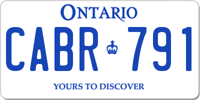 ON license plate CABR791