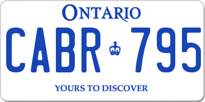 ON license plate CABR795