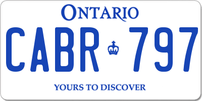 ON license plate CABR797