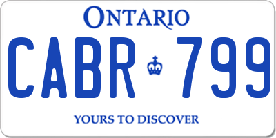 ON license plate CABR799