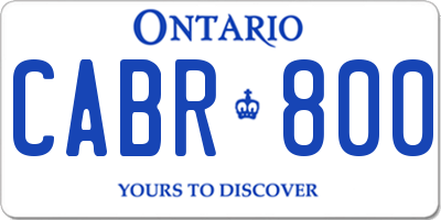 ON license plate CABR800