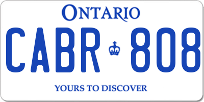 ON license plate CABR808