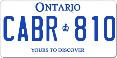 ON license plate CABR810