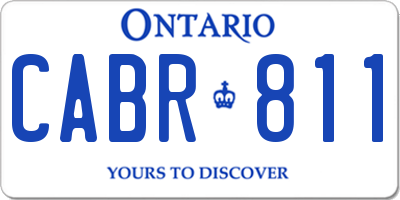 ON license plate CABR811