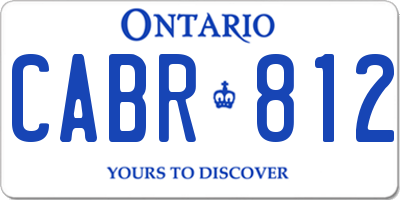 ON license plate CABR812