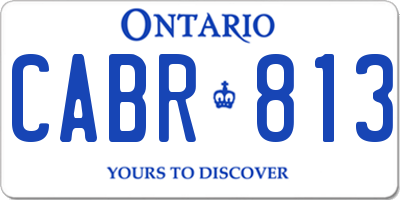 ON license plate CABR813